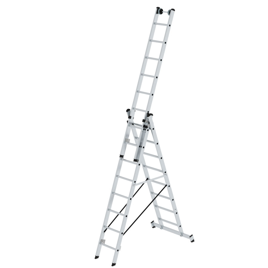 MUNK Mehrzweckleiter mit Nivello® Traverse 3x8 Sprossen