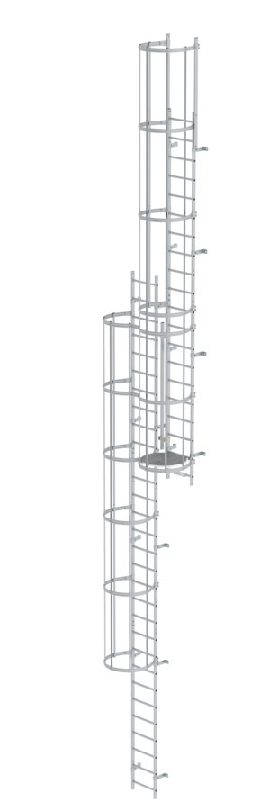 Munk Ortsfeste Steigleitern mit Rückenschutz an maschinellen Anlagen