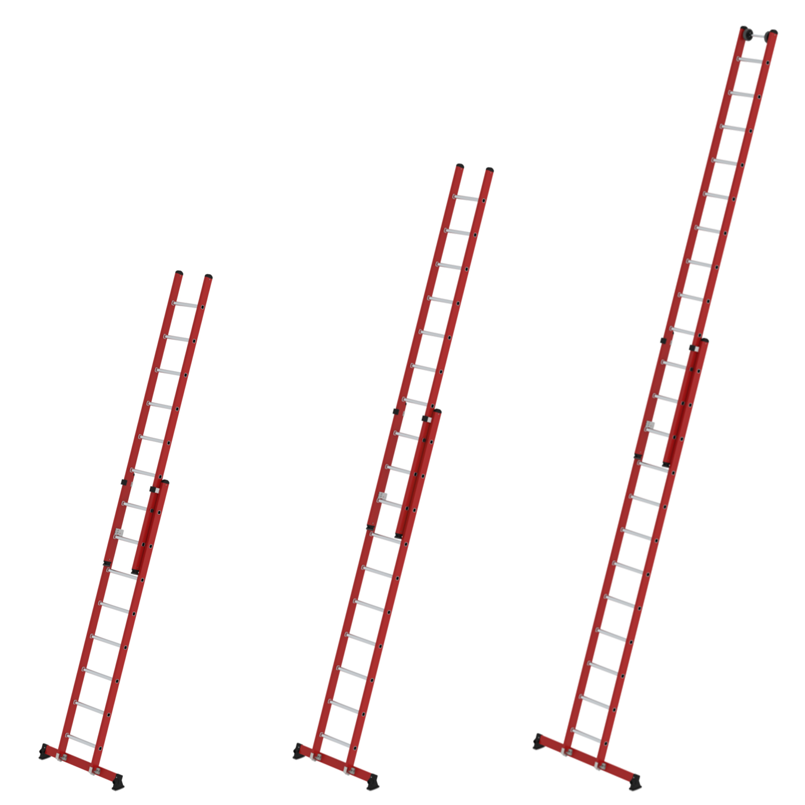 Munk Sprossen-Schiebeleiter 2-teilig GFK/Alu mit nivello®-Traverse