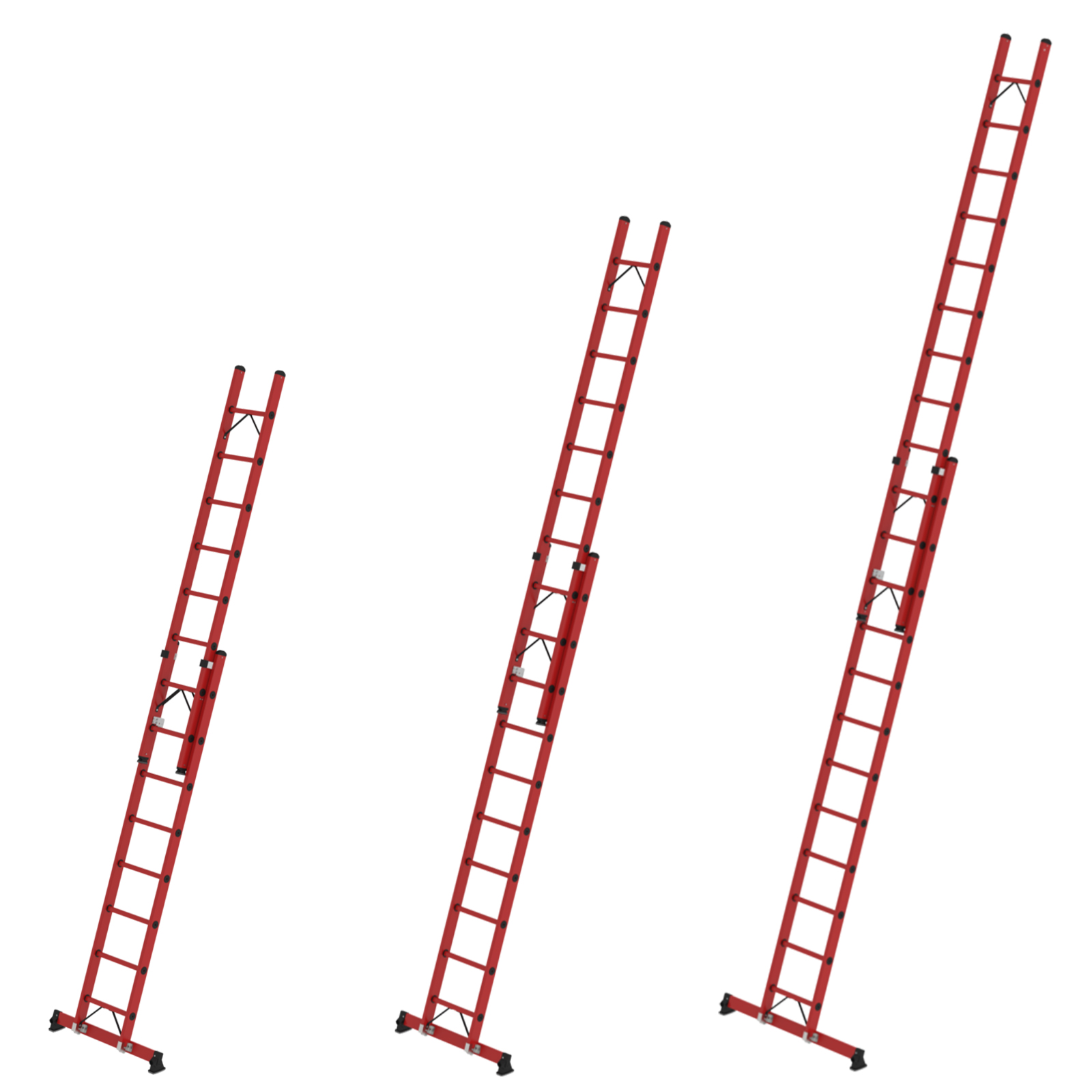 Munk Sprossen-Schiebeleiter 2-teilig GFK mit nivello®-Traverse