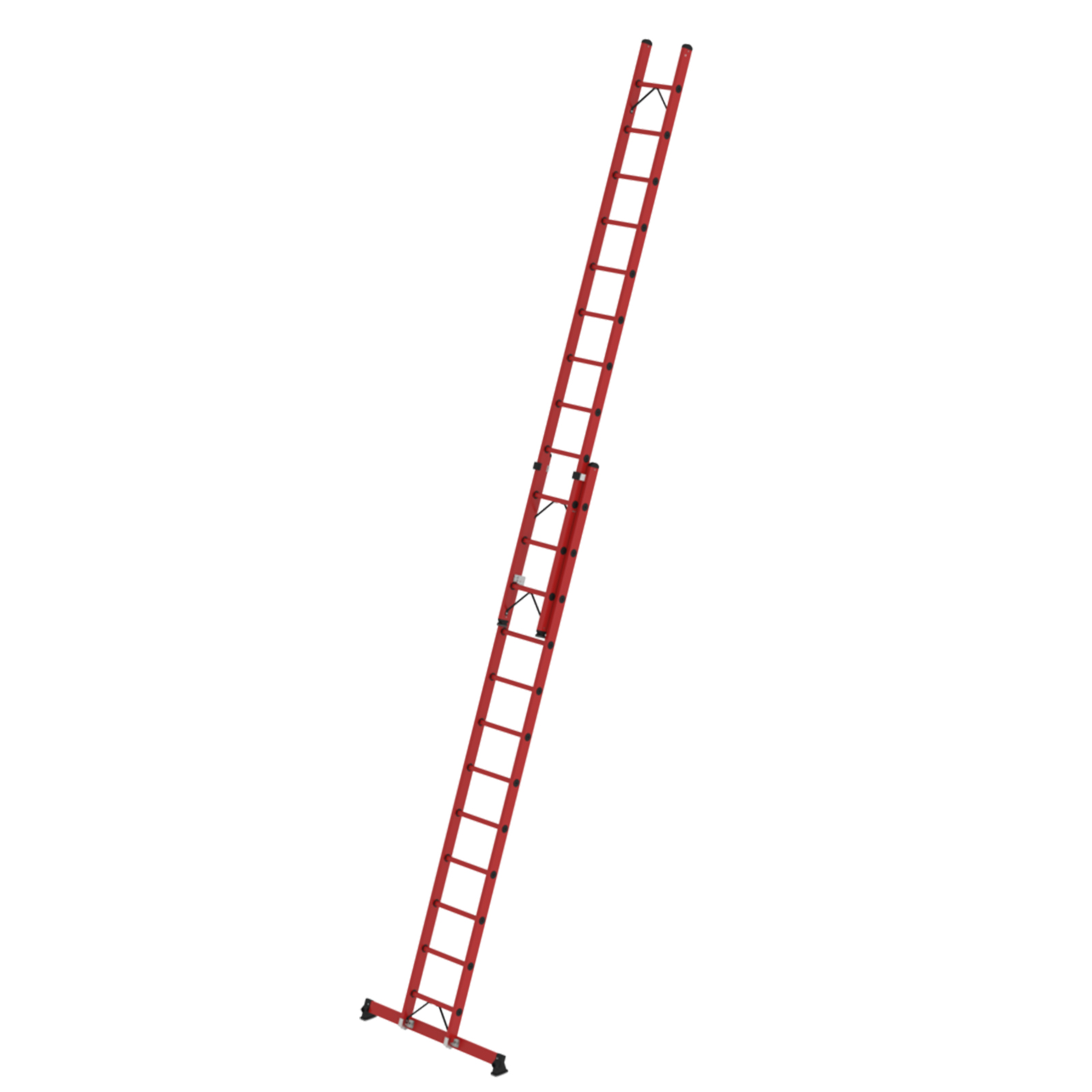 Munk Sprossen-Schiebeleiter 2-teilig GFK mit nivello®-Traverse 2x12 Sprossen