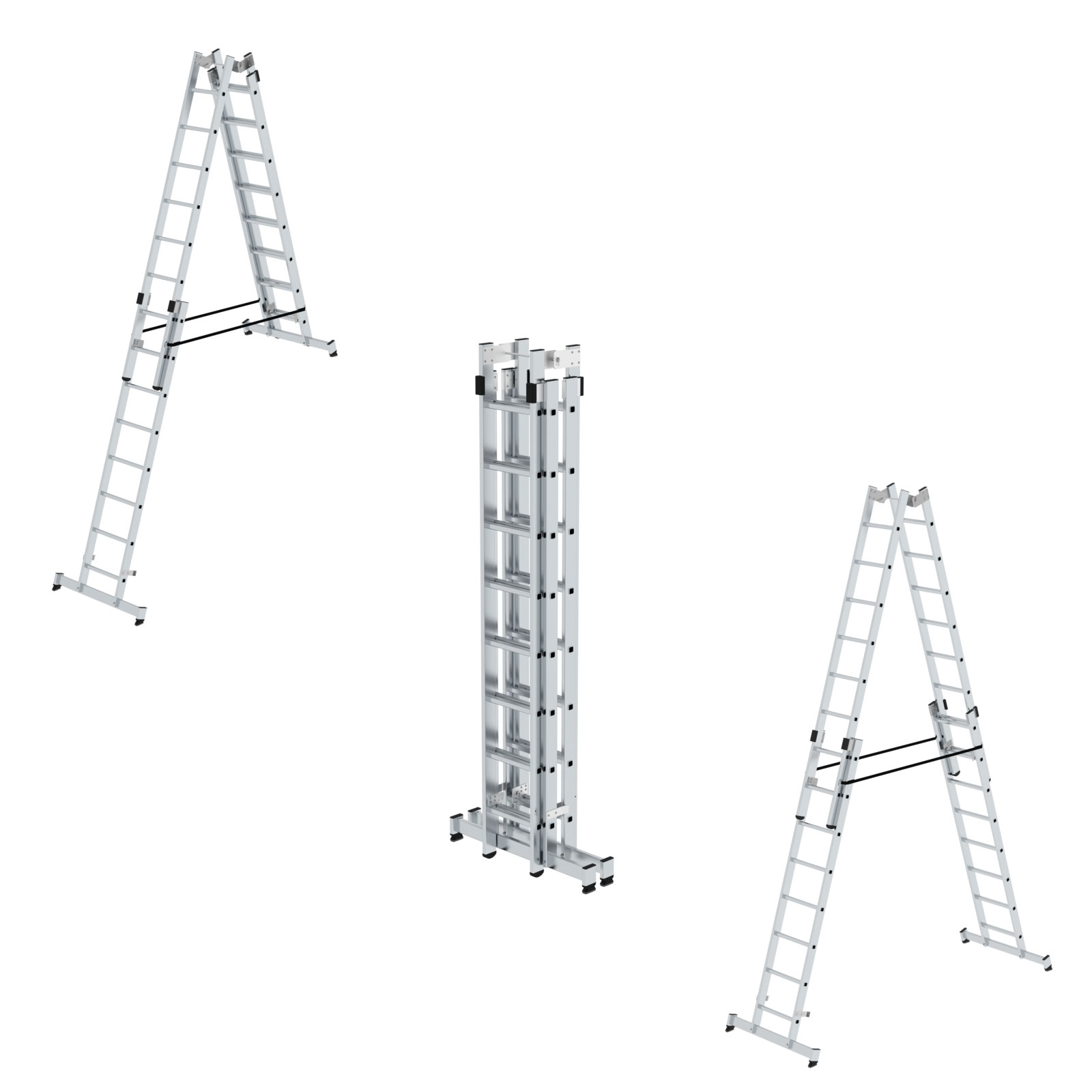 MUNK Stehleiter 4-teilig mit Nivello-Traverse
