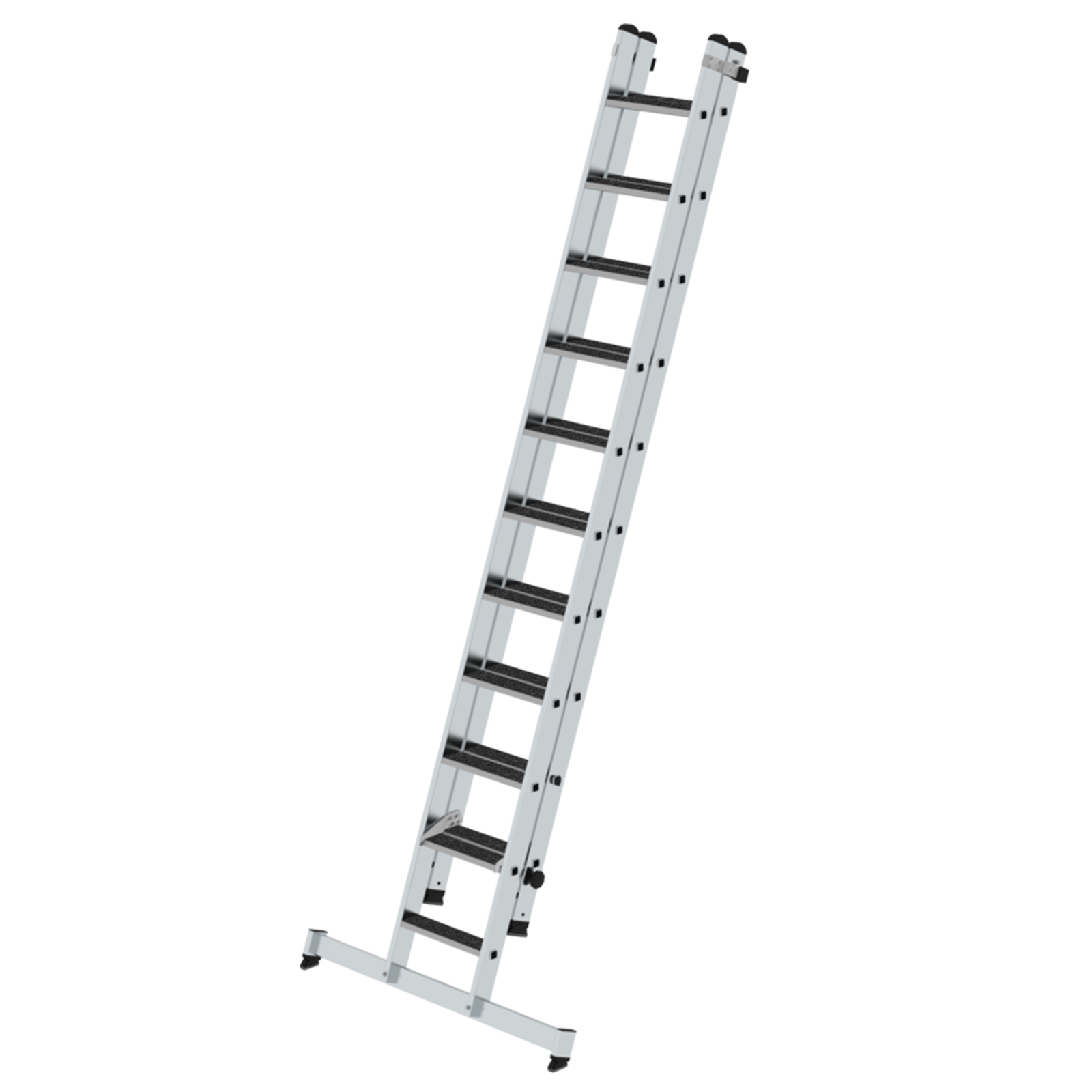 MUNK Stufen-Schiebeleiter mit nivello-Traverse 2-teilig clip-step R13 11+10 Stufen