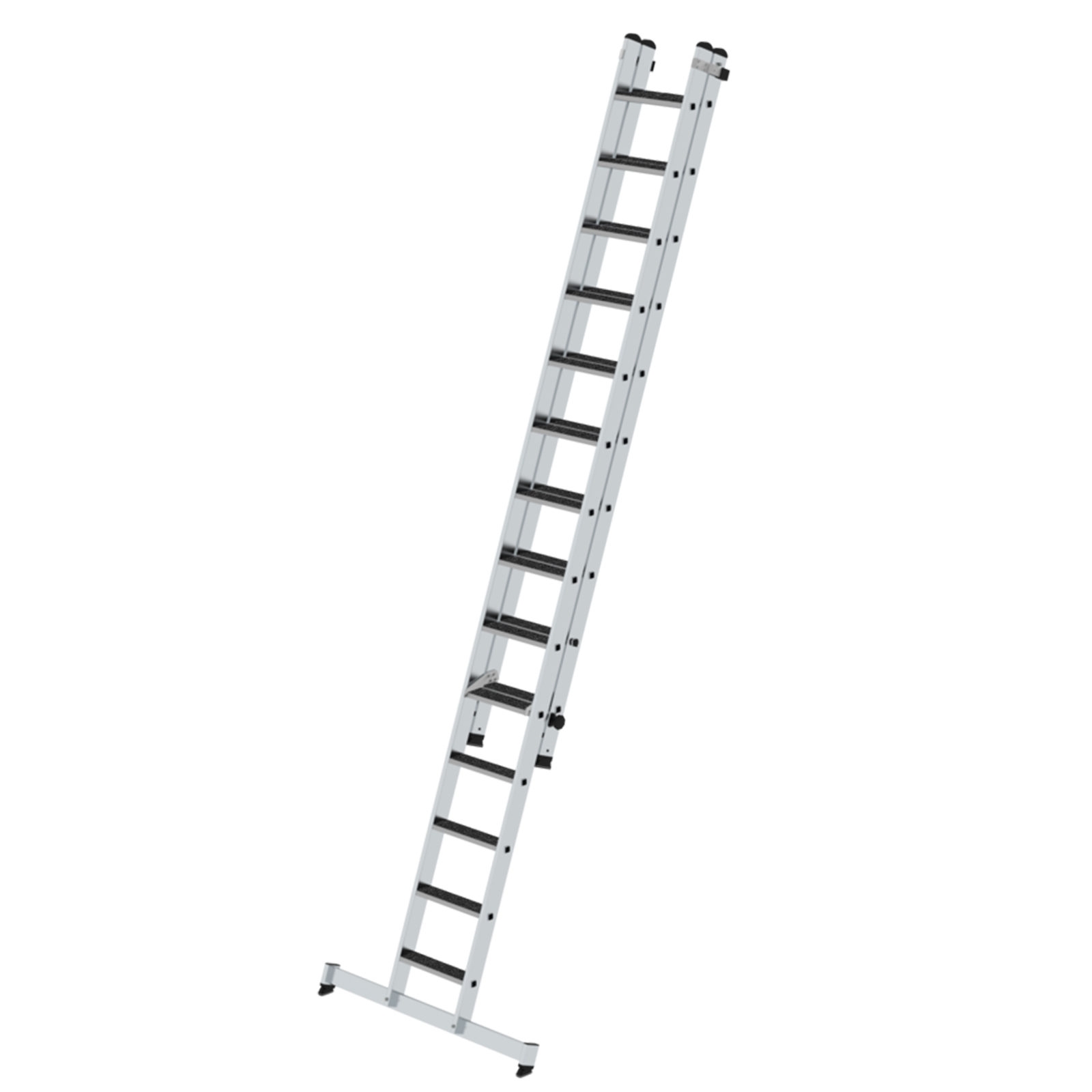 MUNK Stufen-Schiebeleiter mit nivello-Traverse 2-teilig clip-step R13 14+10 Stufen