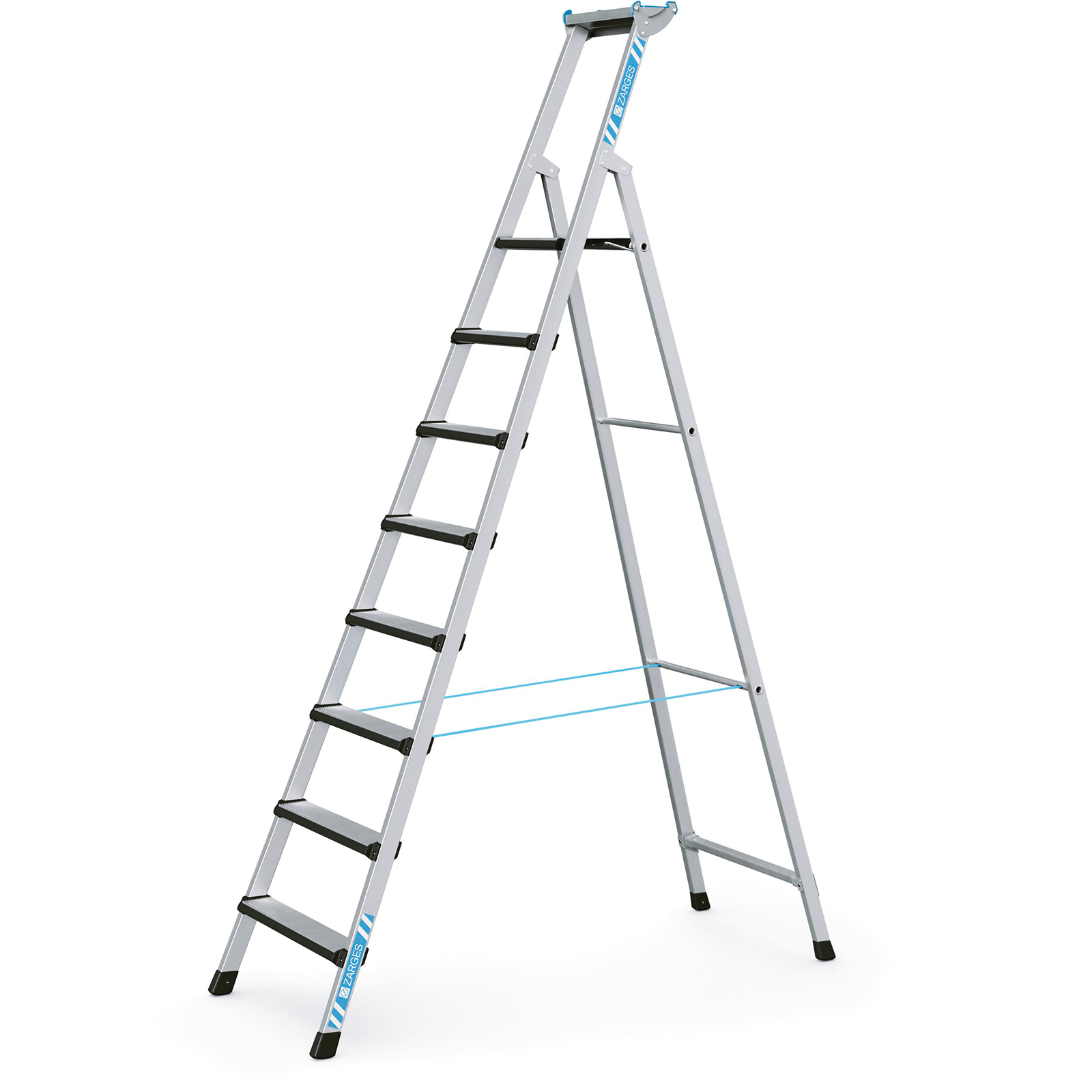 Zarges Comfortstep S gebördelte Stehleiter mit gepolsterter Stufen-Vorderkante 8 Stufen