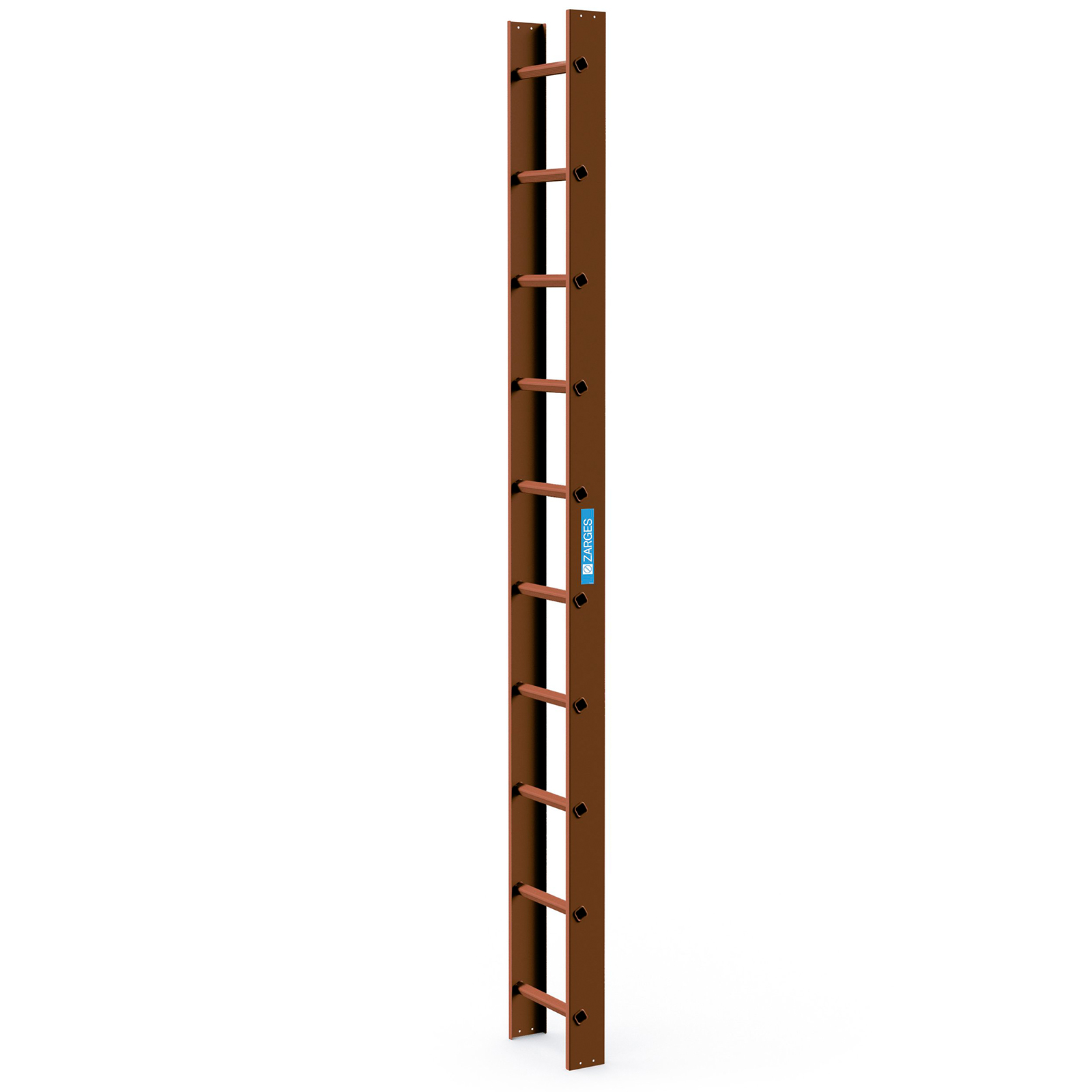 Zarges Dachleiter 10 Sprossen kupferbraun