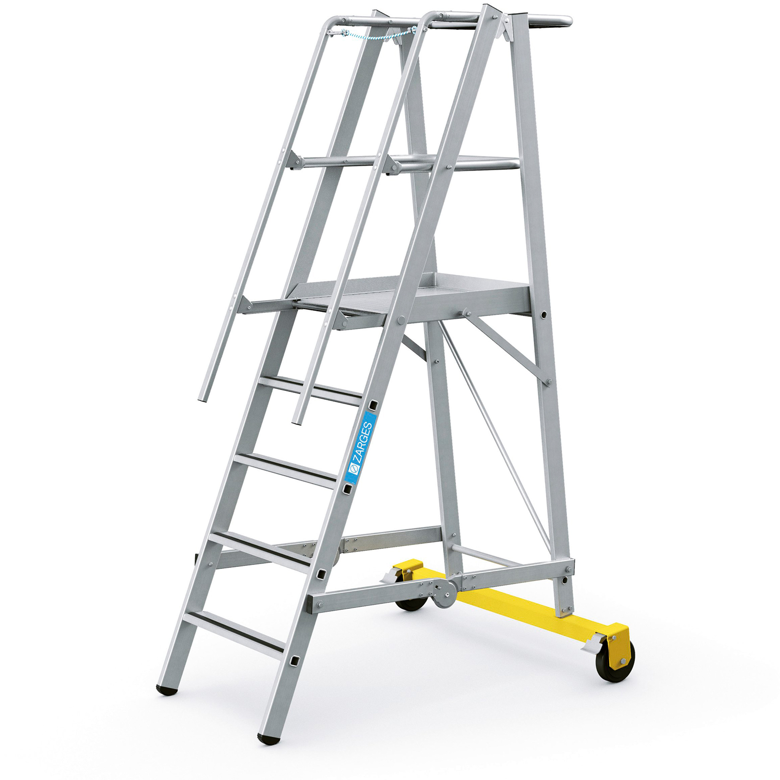 Zarges fahrbare Podestleiter ZAP Safemaster Plus S klappbar 5 Stufen