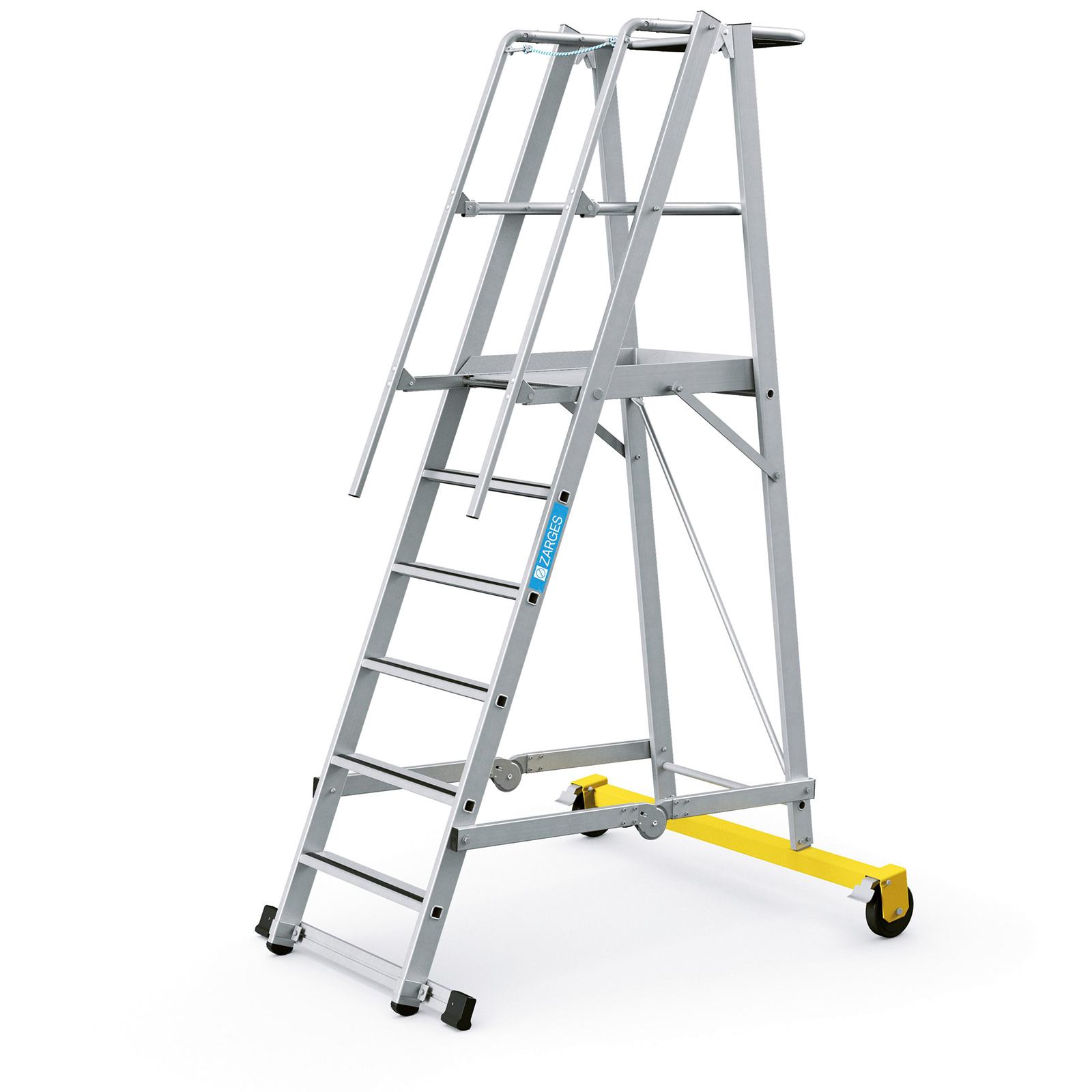 Zarges fahrbare Podestleiter ZAP Safemaster Plus S klappbar 6 Stufen