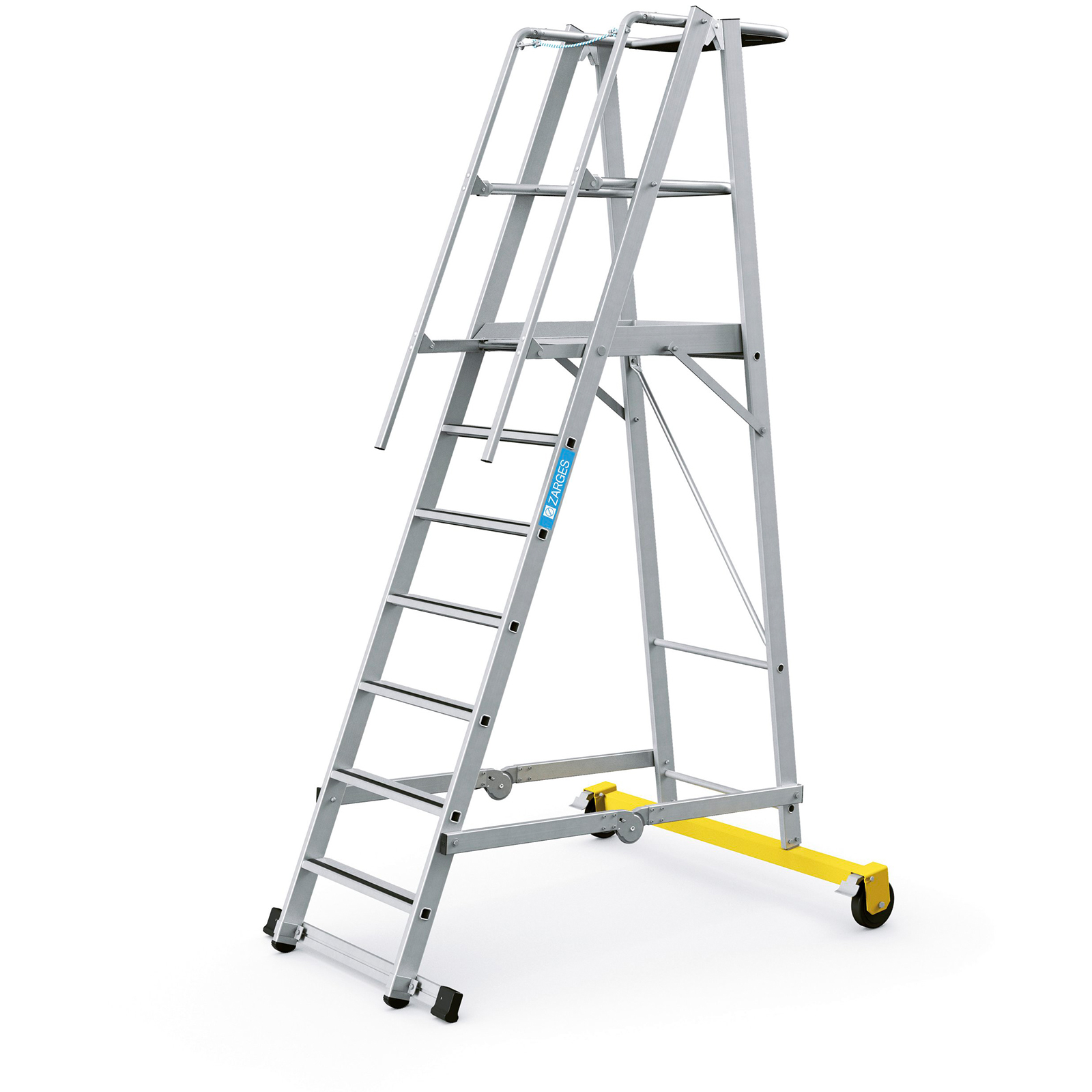 Zarges fahrbare Podestleiter ZAP Safemaster Plus S klappbar 7 Stufen