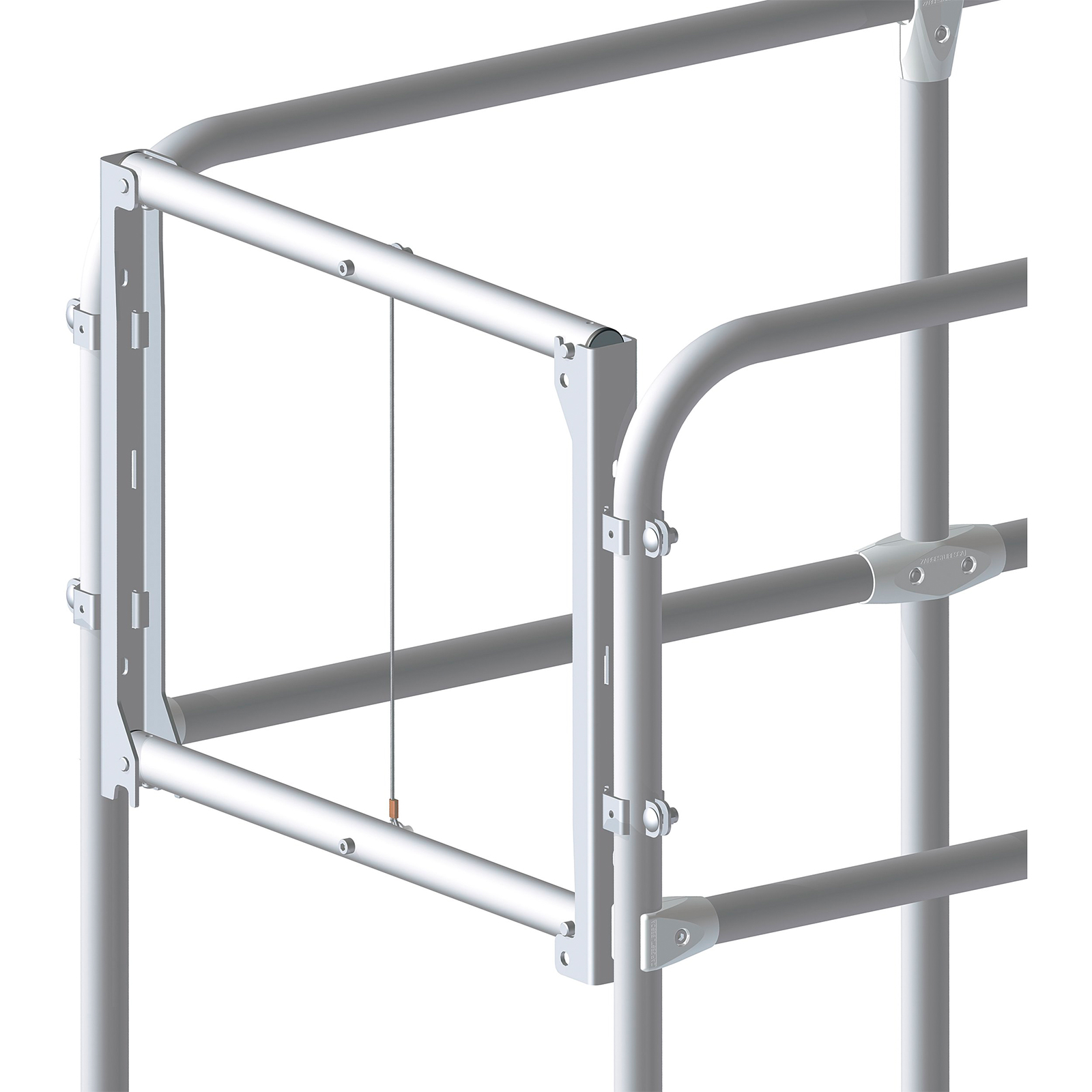 Zarges Fallschranke für Wartungstreppen und Arbeitsbühnen mit 600mm Stufenbreite