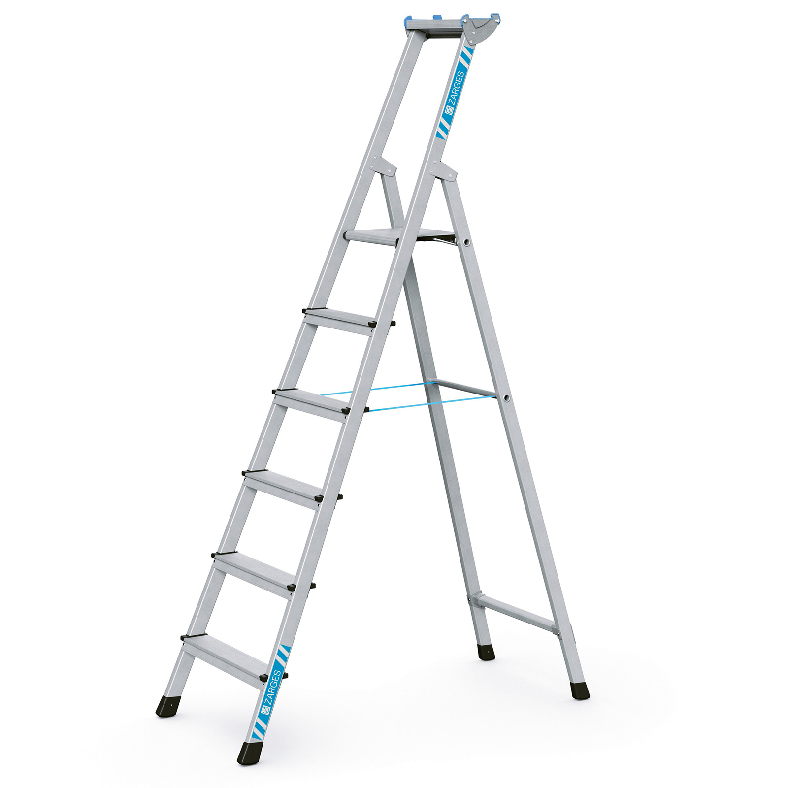 Zarges genietete Stehleiter, eloxiert XLstep S 6 Stufen