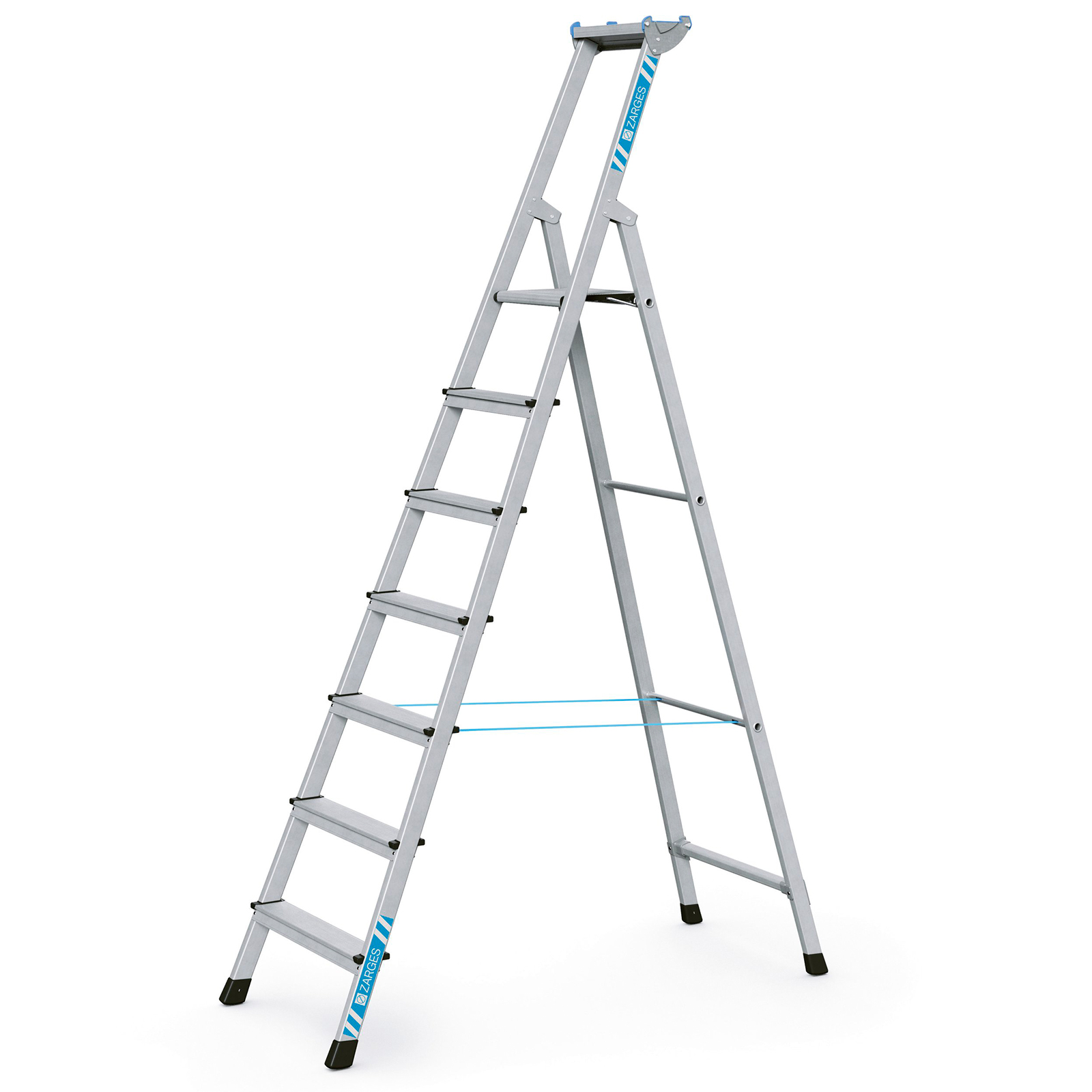Zarges genietete Stehleiter, eloxiert XLstep S 7 Stufen