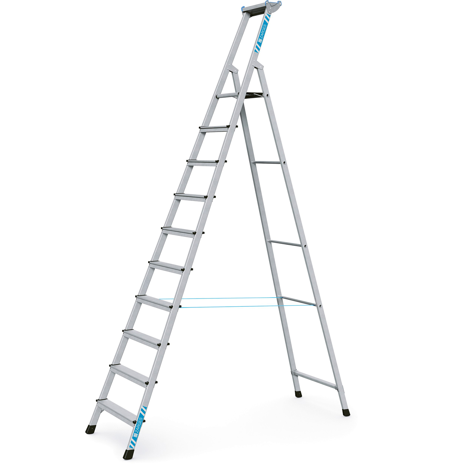 Zarges genietete Stehleiter, eloxiert Xlstep S 10 Stufen