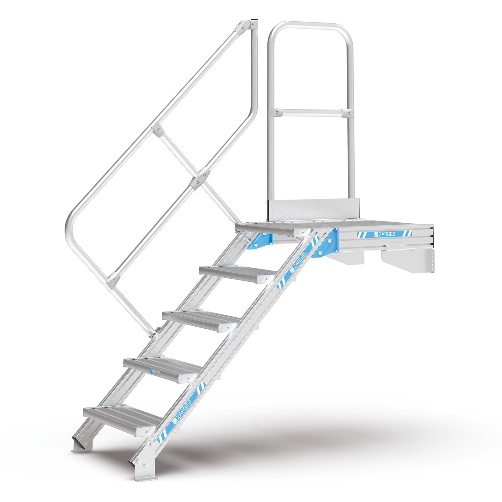 Zarges Podesttreppe 45° 600mm Stufenbreite 5 Stufen