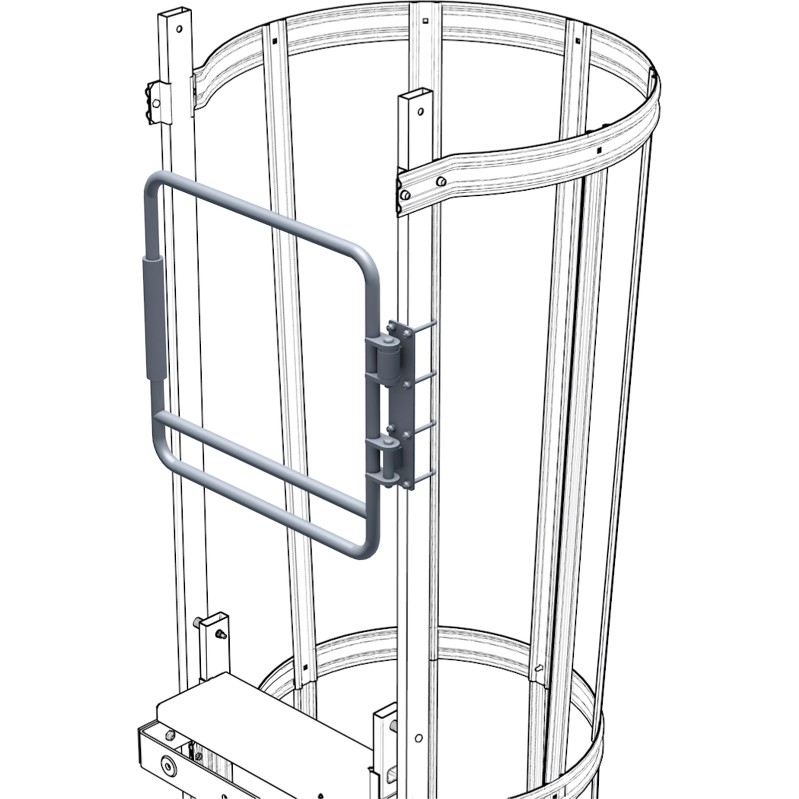 Zarges Sicherungsschranke in Bügelform mit Federmechanik Stahl verzinkt