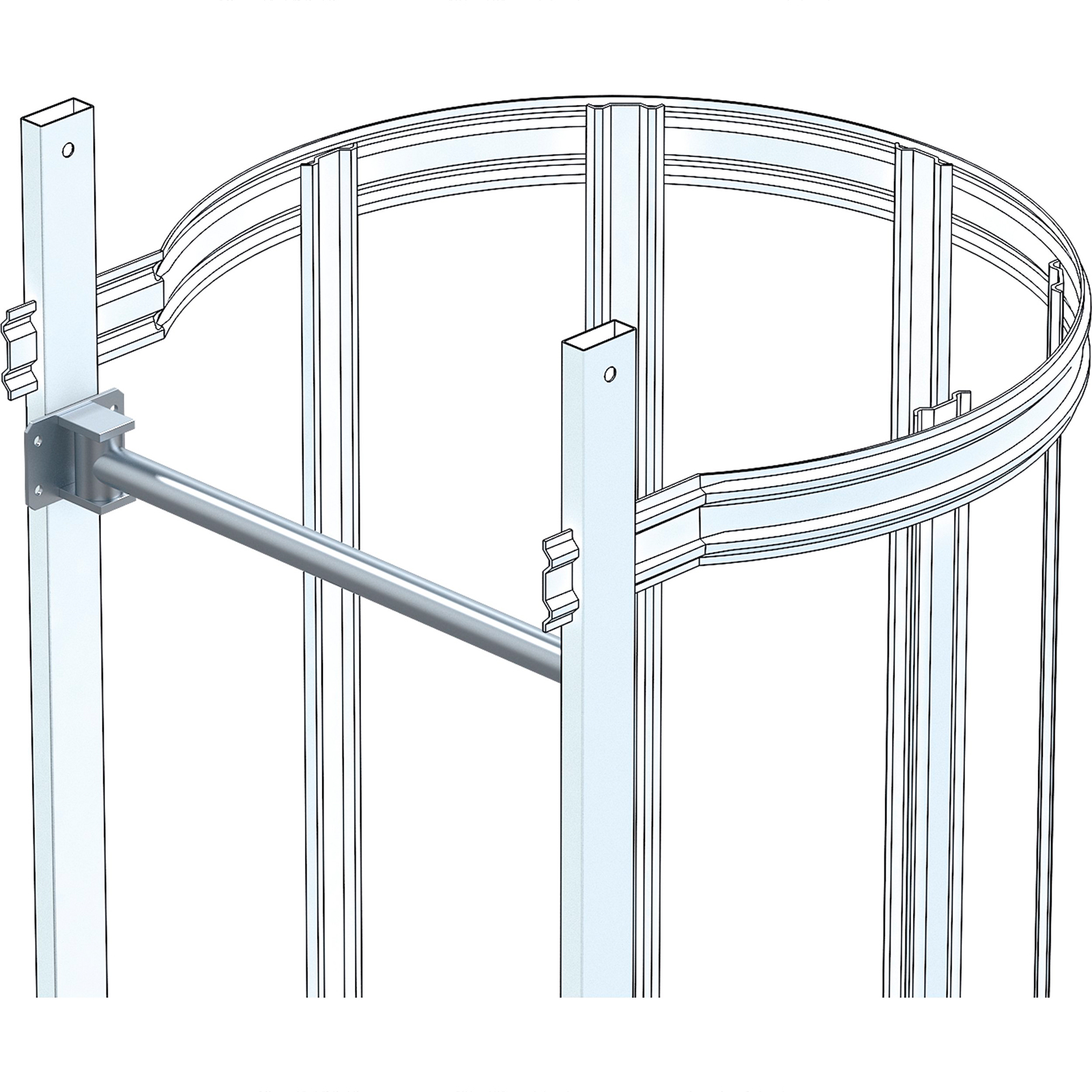 Zarges Sicherungsschranke Einarmausführung Schwerkraftverschluß Stahl verzinkt