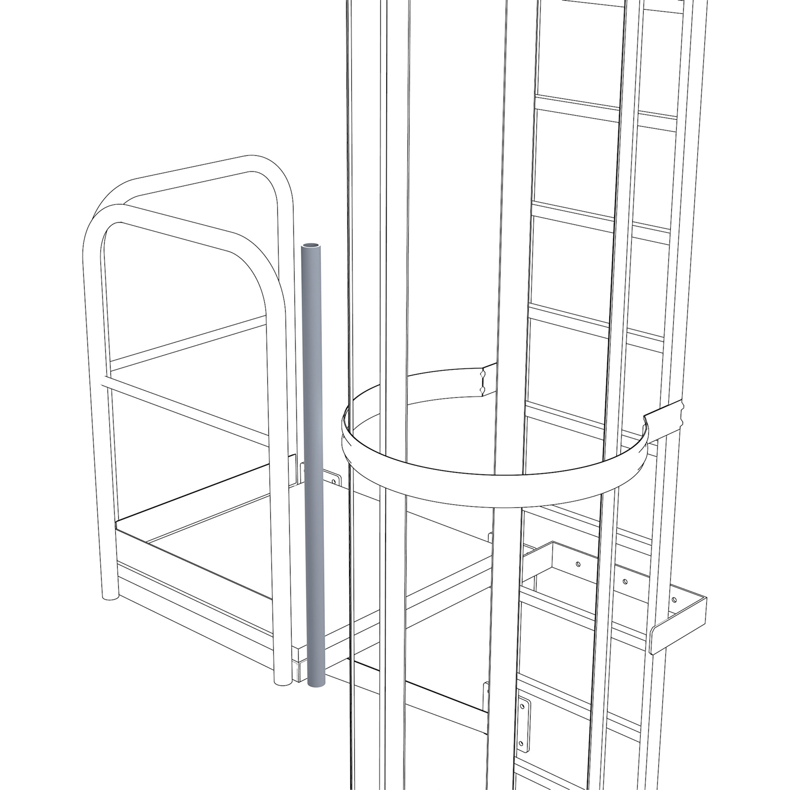 Zarges Verbindungsstütze 1.200mm für Steigleitern Stahl verzinkt
