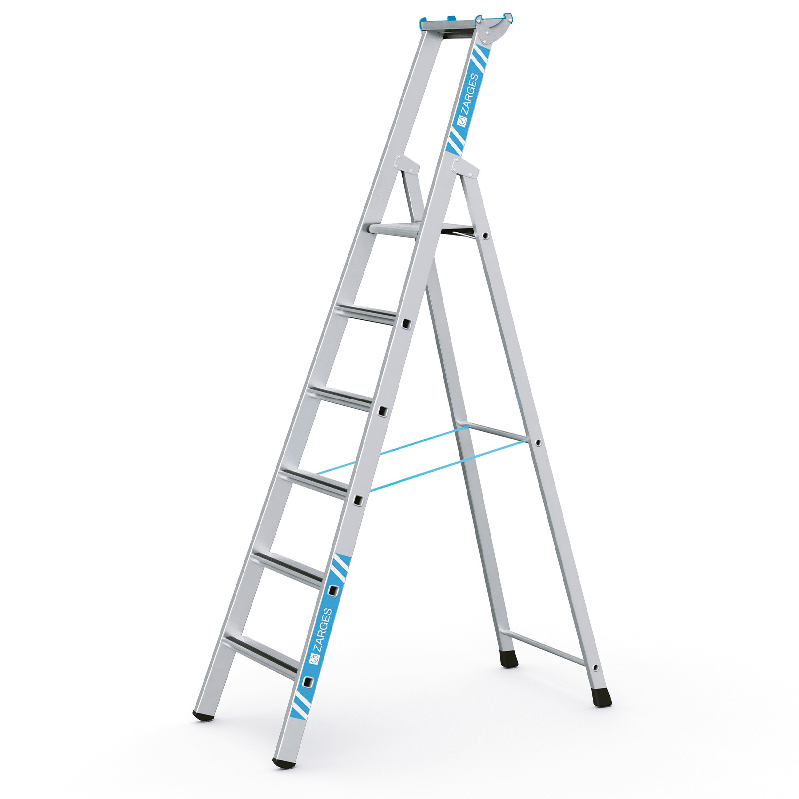 Zarges gebördelte Stehleiter Saferstep S eloxiert 7 Stufen
