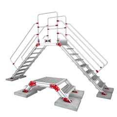 ABS Überstieg mit 400-1600mm Höhe & 600-1000mm Podest Länge