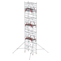 Altrex MiTower PLUS Fahrgerüst Safe-Quick®2 Geländer 1-Person-Aufbau Aluminium mit breiter mit Holz-Plattform 0,75x1,72m 7,20m AH