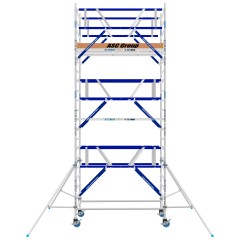 ASC Rollgerüst AGS Pro 305x75cm mit Carbon-Plattformen und doppelseitigem Geländer 7,3m Arbeitshöhe