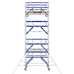 ASC Rollgerüst AGS Pro 250x75cm mit Holz-Plattformen und doppelseitigem Geländer 8,3m Arbeitshöhe