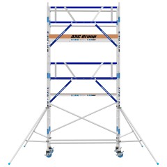 ASC Rollgerüst AGS Pro 190x135cm mit Carbon-Plattformen und einseitigem Geländer 6,3m Arbeitshöhe