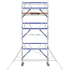 ASC Rollgerüst AGS Pro 250x135cm mit Holz-Plattformen und einseitigem Geländer 7,3m Arbeitshöhe