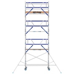 ASC Rollgerüst AGS Pro 250x135cm mit Holz-Plattformen und einseitigem Geländer 8,3m Arbeitshöhe