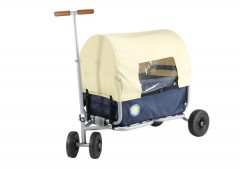 Beachtrekker faltbarer Bollerwagen Life mit integrierter Feststellbremse und Sonnenverdeck Blau und PU-Reifen