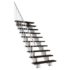 Dolle Außentreppe Gardenstep 120cm breit 10 Stufen Trimax dunkelbraun 185-225cm Steigungshöhe mit Geländer
