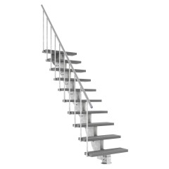 Dolle Außentreppe Gardenstep 80cm breit 10 Stufen Trimax grau 185-225cm Steigungshöhe mit Geländer