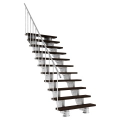 Dolle Außentreppe Gardenstep 120cm breit 11 Stufen Trimax dunkelbraun 203,5-247,5cm Steigungshöhe mit Geländer