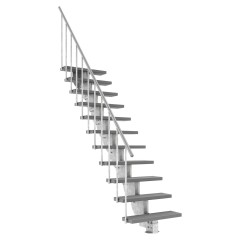 Dolle Außentreppe Gardenstep 80cm breit 11 Stufen Trimax grau 203,5-247,5cm Steigungshöhe mit Geländer