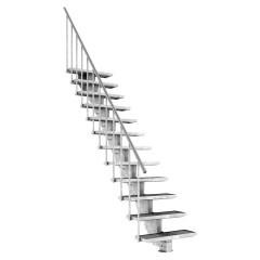 Dolle Außentreppe Gardenstep 80cm breit 12 Stufen Gitterrost 222-270cm Steigungshöhe mit Geländer