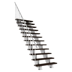 Dolle Außentreppe Gardenstep 120cm breit 12 Stufen Trimax dunkelbraun 222-270cm Steigungshöhe mit Geländer