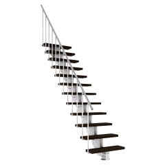Dolle Außentreppe Gardenstep 80cm breit 12 Stufen Trimax dunkelbraun 222-270cm Steigungshöhe mit Geländer