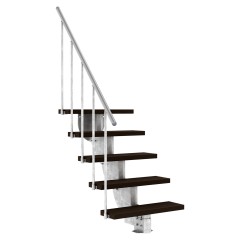 Dolle Außentreppe Gardenstep 80cm breit 5 Stufen Trimax dunkelbraun 92,5-112,5cm Steigungshöhe mit Geländer