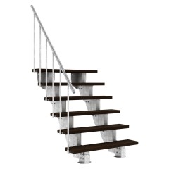 Dolle Außentreppe Gardenstep 120cm breit 6 Stufen Trimax dunkelbraun 111-135cm Steigungshöhe mit Geländer