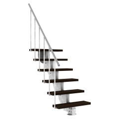 Dolle Außentreppe Gardenstep 80cm breit 6 Stufen Trimax dunkelbraun 111-135cm Steigungshöhe mit Geländer
