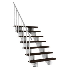 Dolle Außentreppe Gardenstep 120cm breit 7 Stufen Trimax dunkelbraun 129,5-157,5cm Steigungshöhe mit Geländer