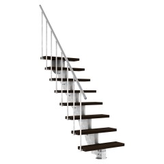 Dolle Außentreppe Gardenstep 80cm breit 8 Stufen Trimax dunkelbraun 148-180cm Steigungshöhe mit Geländer