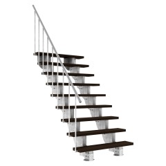 Dolle Außentreppe Gardenstep 120cm breit 9 Stufen Trimax dunkelbraun 166,5-202,5cm Steigungshöhe mit Geländer