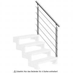 Dolle Erweiterungsset Steiggeländer im Provasystem 4 Stufen für Aussentreppe Gardentop