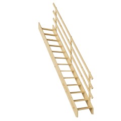 Dolle Raumspartreppe Burgau bis 289cm Geschosshöhe Fichte/Buche inklusive Geländer