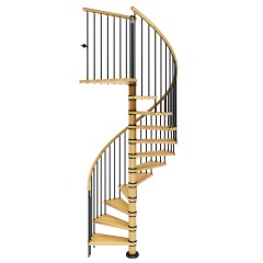 Dolle Spindeltreppe Winnipeg 266,5-292,5cm Geschosshöhe 12 Stufen Ø120cm Buche geölt