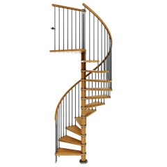 Dolle Spindeltreppe Winnipeg 246-270cm Geschosshöhe 11 Stufen Ø120cm Eiche geölt