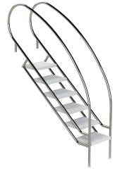 Eichenwald Pooltreppe Modell 08.2 Miami Swing Beckentiefe 1599mm Ausladung 1588mm 6 ABS-Stufen
