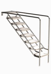 Eichenwald Pooltreppe Modell 08.3 Miami nur Unterteil Beckentiefe 1999mm 8 Edelstahl-Waffelblech-Stufen