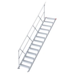 Euroline 510 Treppe 45° 600mm Stufenbreite 13 Stufen Alu gerieft